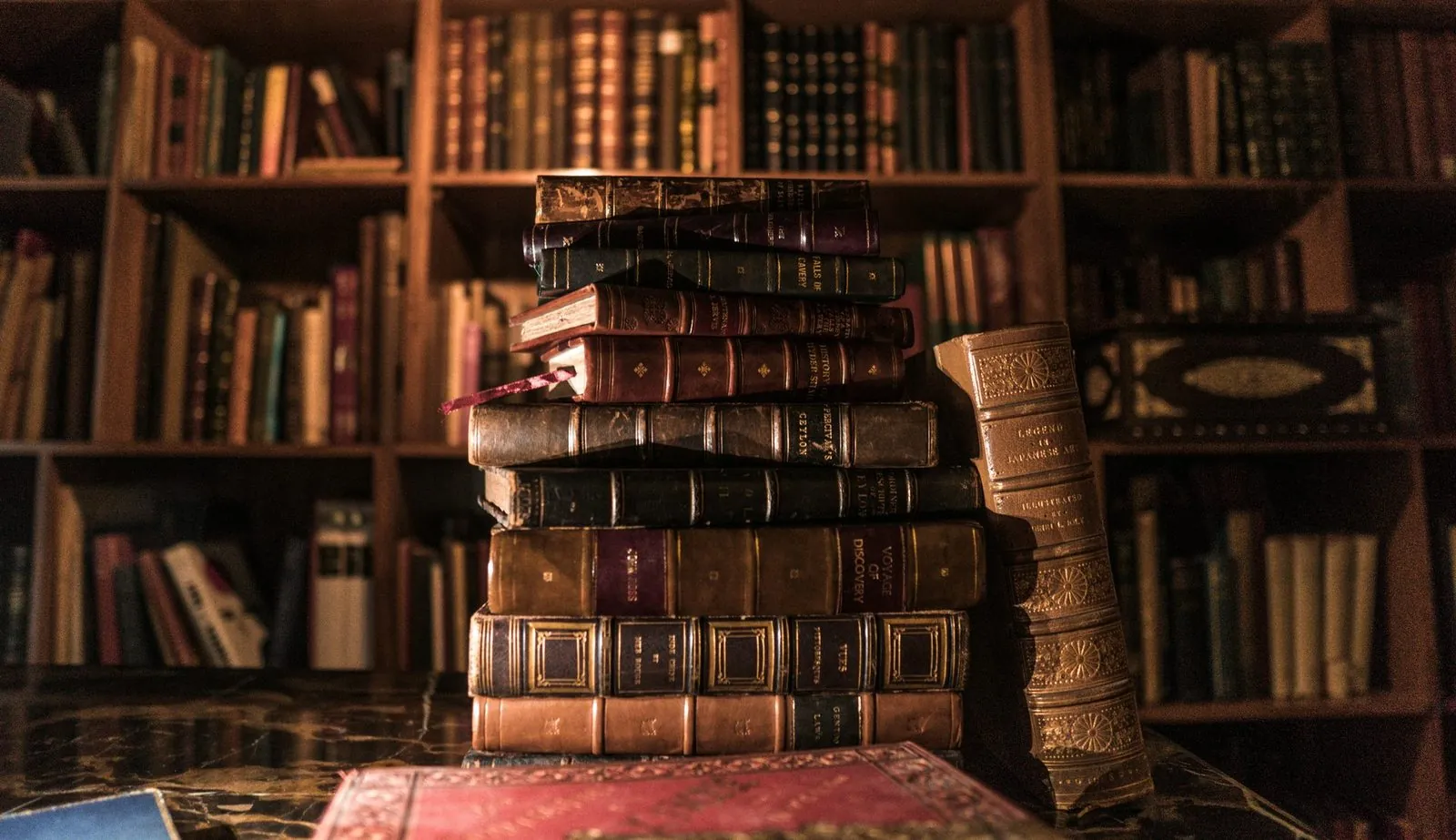 A quiet library at dusk, where the words about dreams are kept